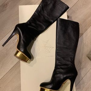 Charlotte Olympia Bonnie Nappa/metallic calf